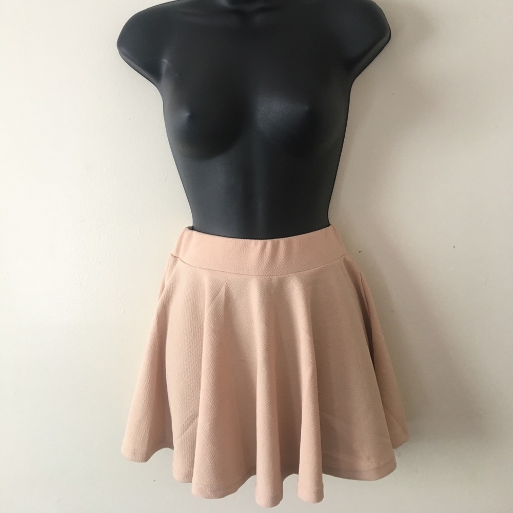 Nude Mini Skirt
