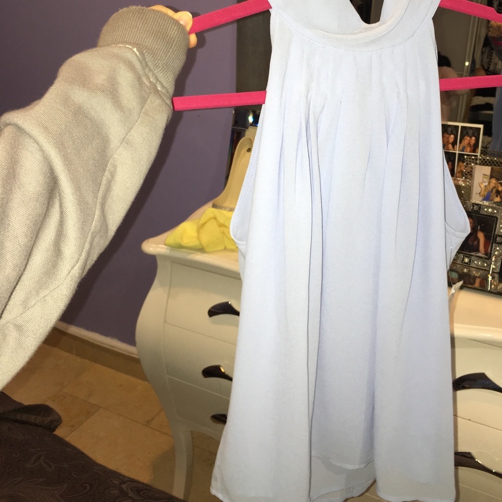 Chiffon baby blue top. New with tags