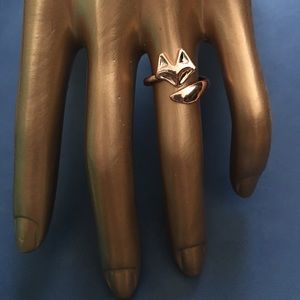 Adjustable Rose Gold Plated Fox Ring