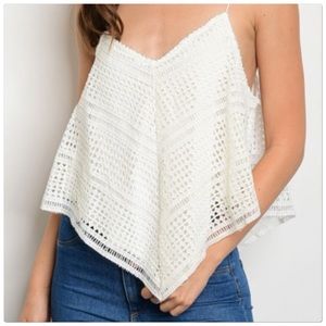 V-Neck Sleeveless Lightweight Lace Top