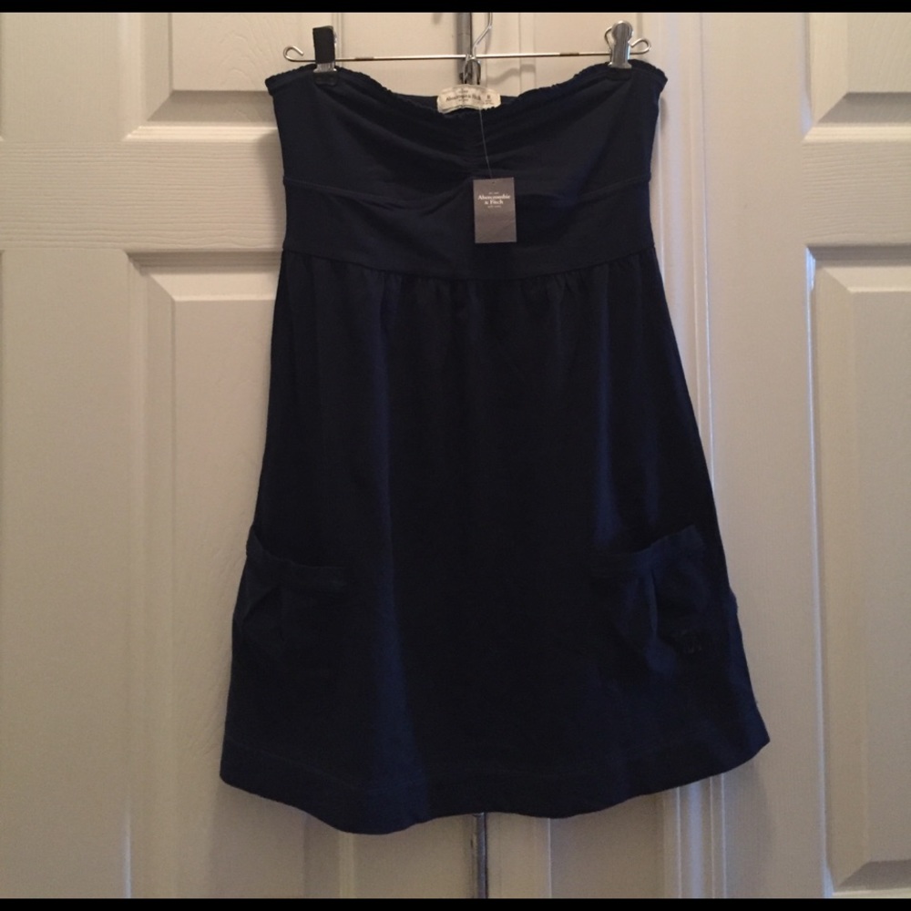 Abercrombie blue strapless dress never worn! NWT