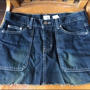 SOLD:Vintage Calvin Klein Mini Raw Hem Denim Jean Skirt
