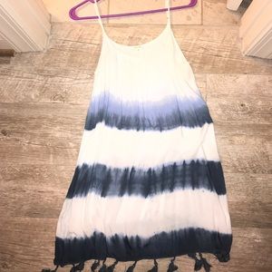 Blue and white tie dye dress