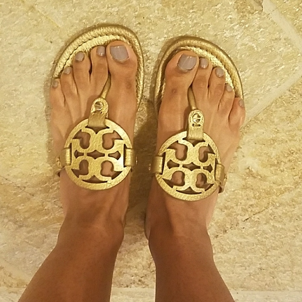 Tory Burch gold sandals