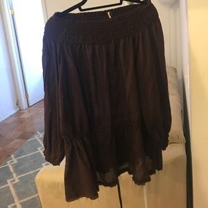 Brown Free People off the shoulder dress