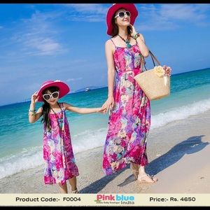 Mother daughter matching maxi dress