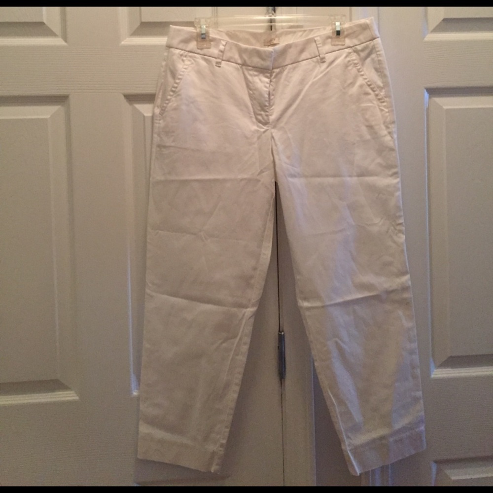 JCrew white cropped trousers like new!