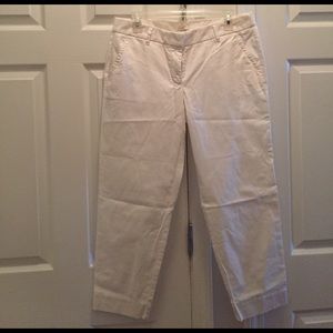 JCrew white cropped trousers like new!
