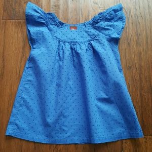 Tea Swiss Dot Flutter Top