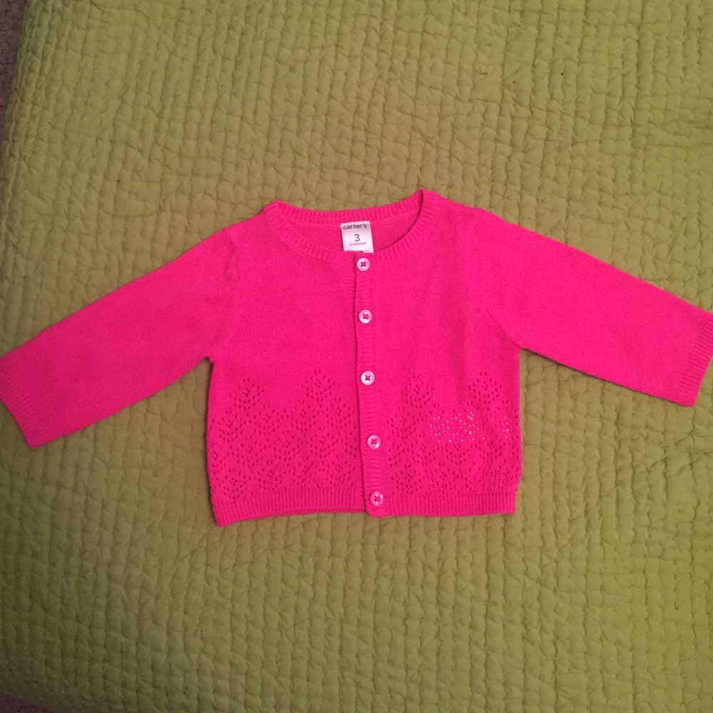 LIKE NEW 3 mos Carter's Pink Cardigan