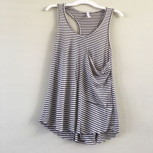 Black and white split back tank