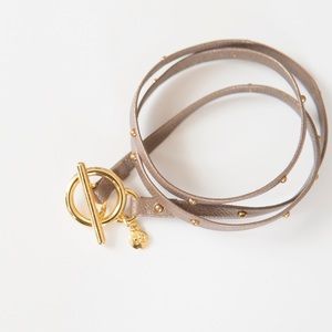 Gorjana Leather Triple Wrap Studded Bracelet ✨