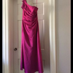 Deep pink bridesmaid's formal gown