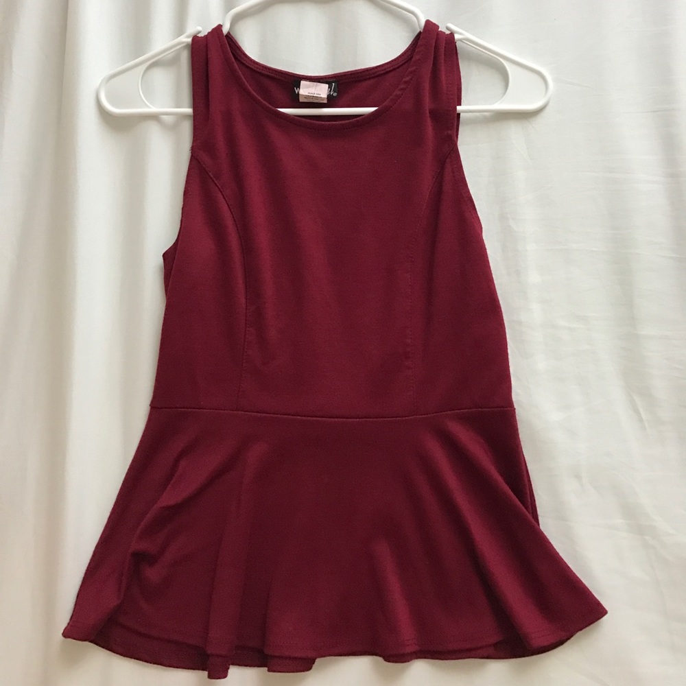 Burgundy peplum tank!