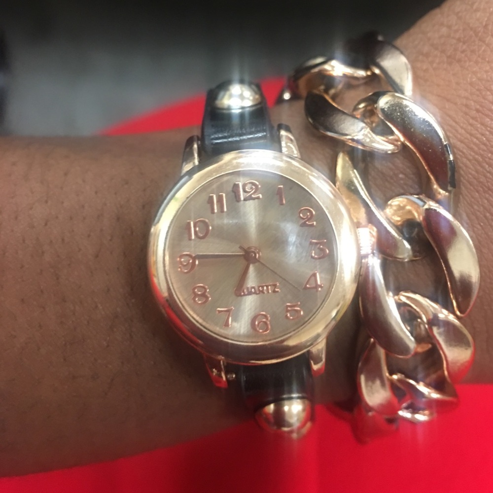 Leather and Chain Watch