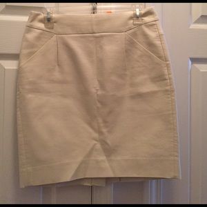 Cream JCrew pencil skirt.