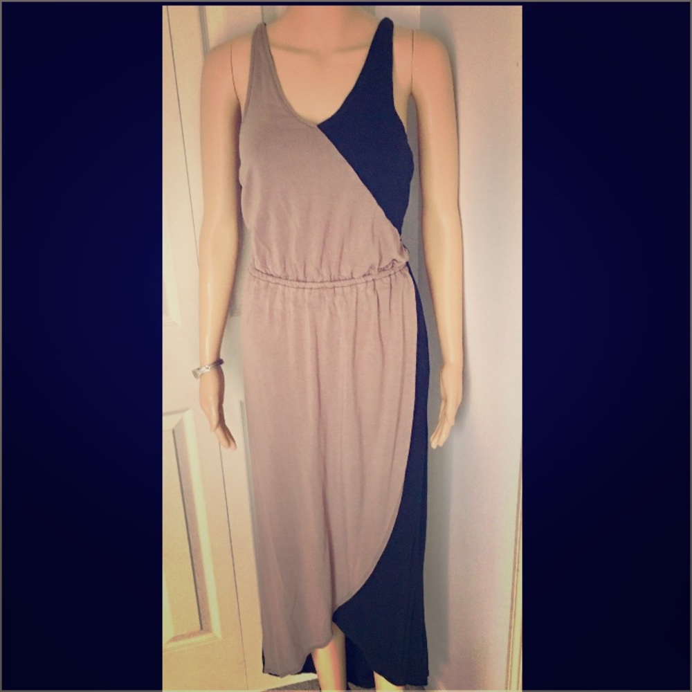 Black/Tan Maxi Dress