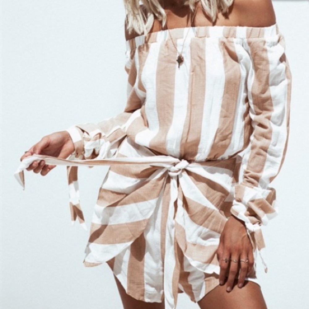 SABOSKIRT STRIPED PLAYSUIT