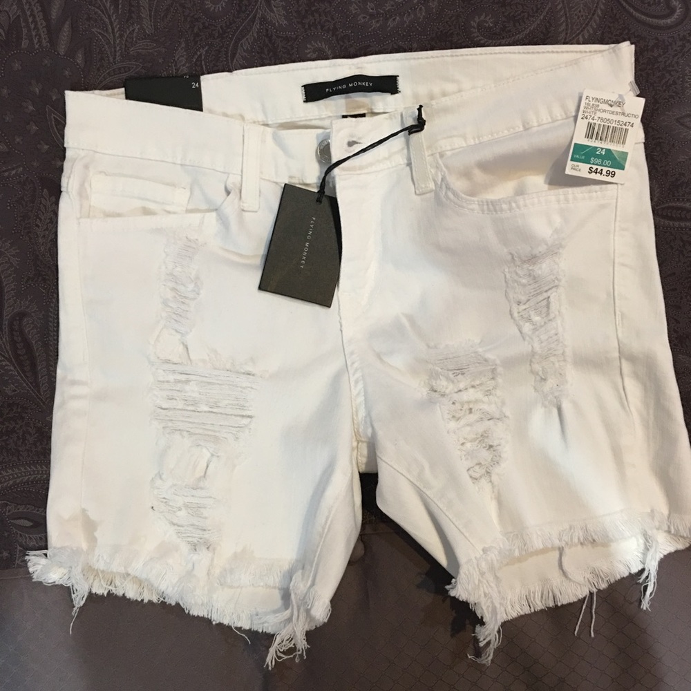 Flying monkey white shorts