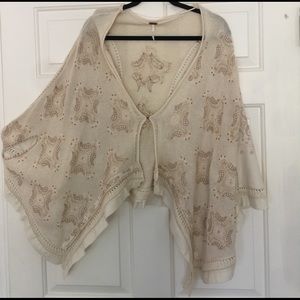 FREE PEOPLE cream poncho