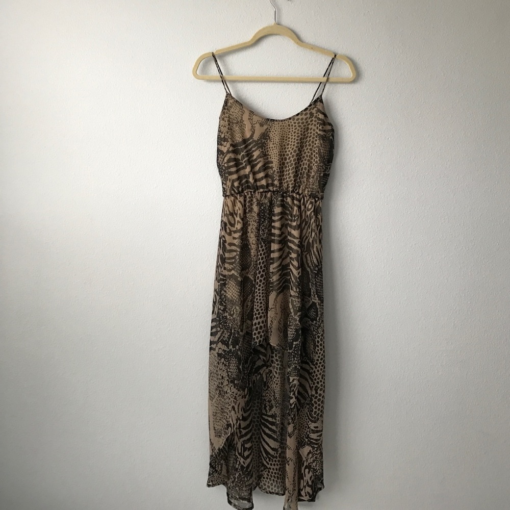 Animal print hi low dress SMALL