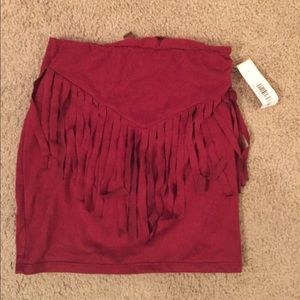 Boutique Red fringe skirt