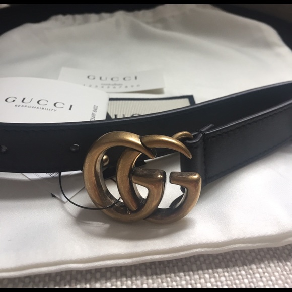 Gucci Accessories - 🚫SOLD🚫Gucci marmont skinny belt double "g" sz 75