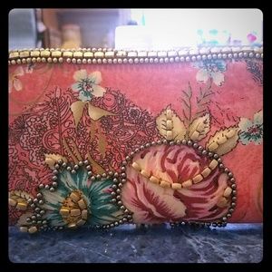Floral Beaded Wallet