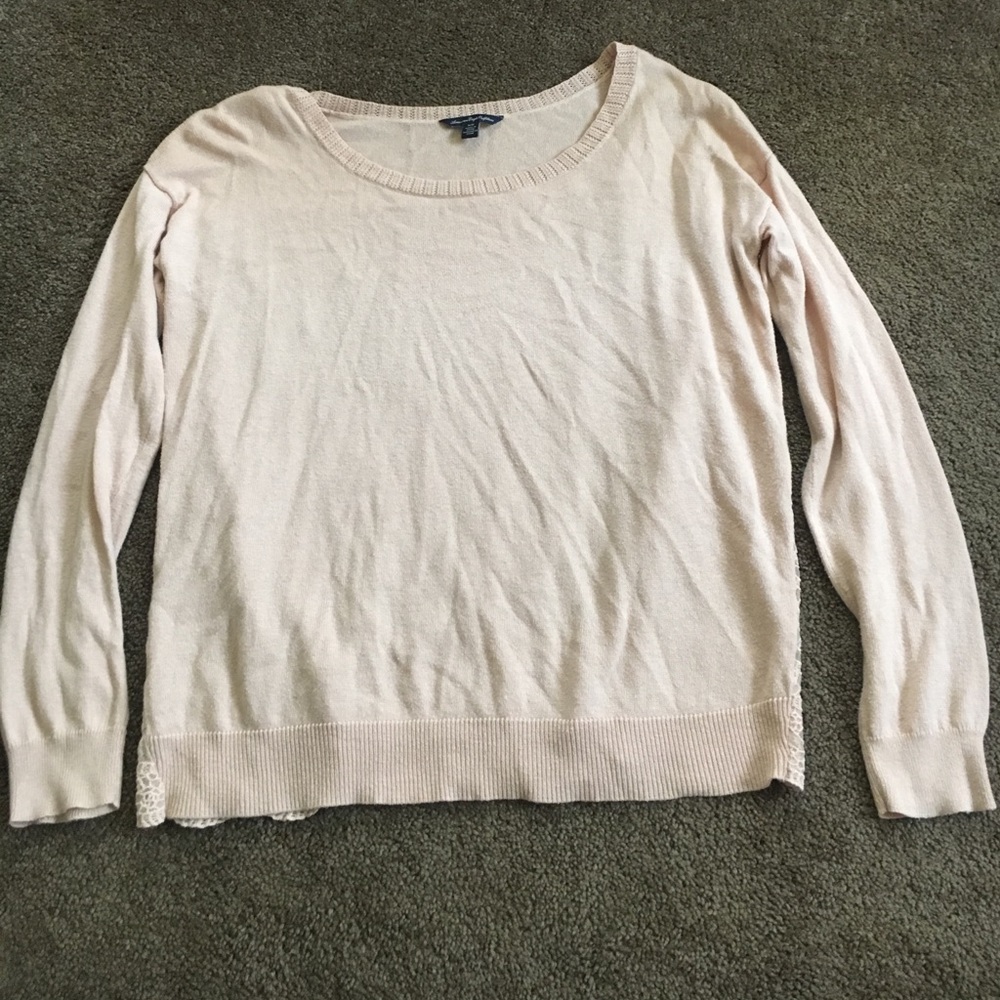 Long sleeve blush colored light sweater