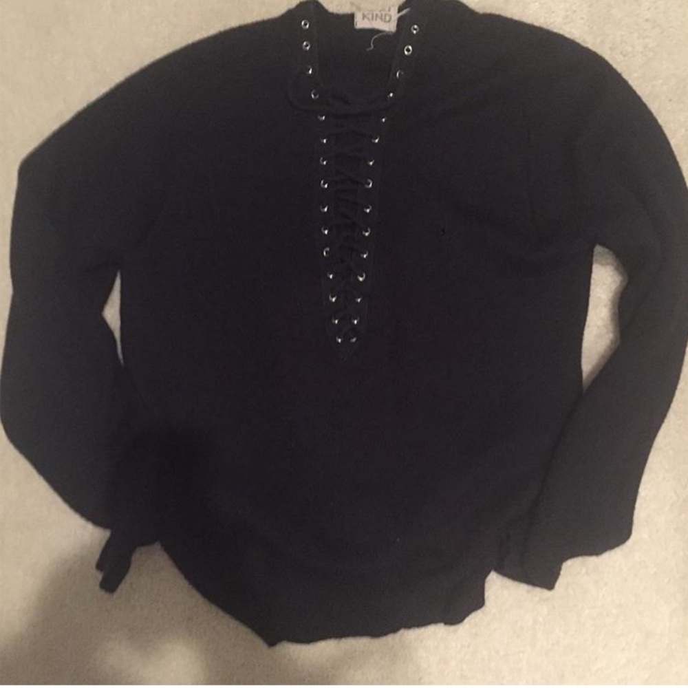 Black lace up sweater
