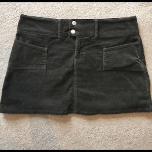Green corduroy miniskirt
