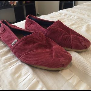 Burgundy Corduroy Toms