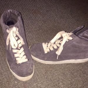 Suede High Top Sneakers w/ 1 inch platform