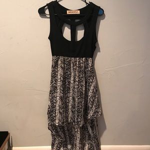 Black and white low hi dress