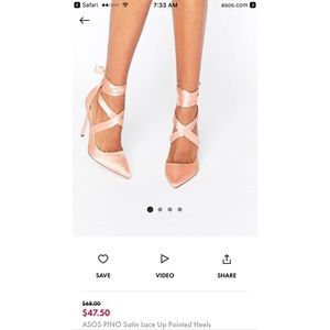 ASOS pino satin lace up heels SIZE 7 worn once!