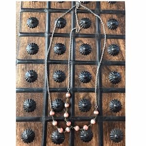 Vanessa Mooney Pale Coral & Silver Headpiece