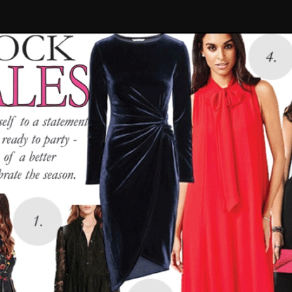 H&M Midnight Blue Velour Dress