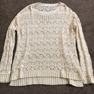 Cream colored crocheted sweater