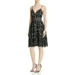 Aqua cami black lace Midi dress Size S