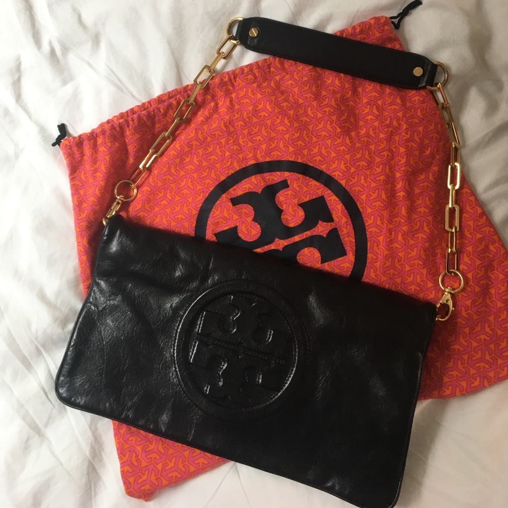 Authentic Tory Burch Classic fold over clutch