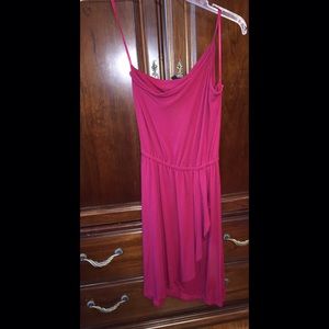 Red one shoulder dress
