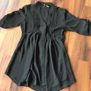 Black long sheer top