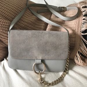 Faux Suede Grey Chain Crossbody Chloe Look-alike