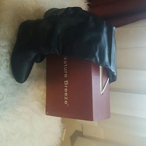 NWT, black leather over the knee boots