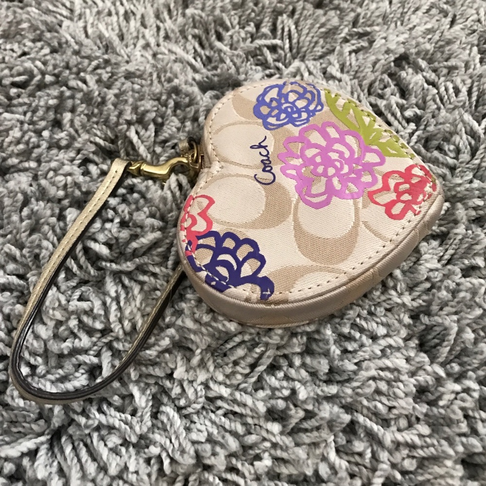 Coach change purse with key ring