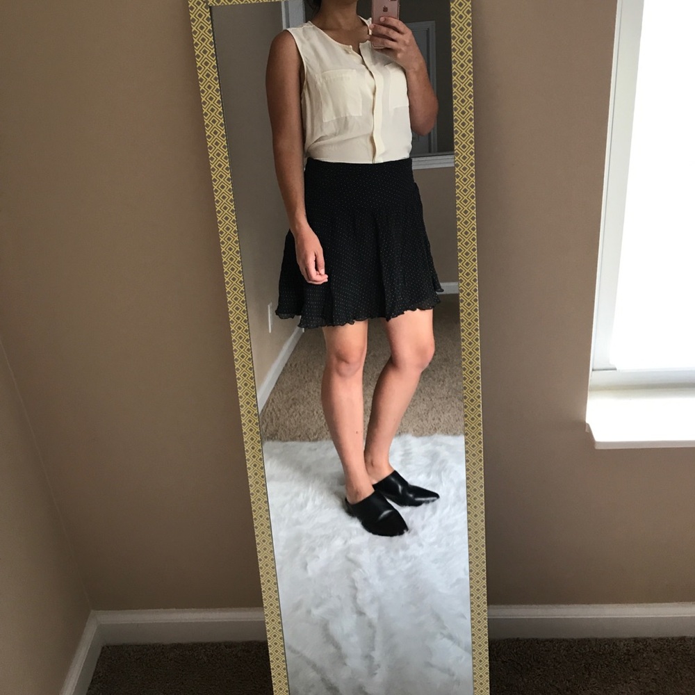 Express silk polka dot skirt