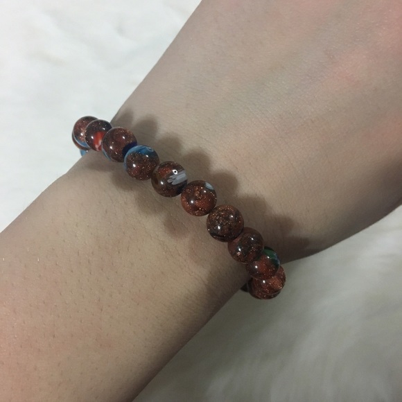 Jewelry - 🌺Handmade goldstone with pop of color bracelet