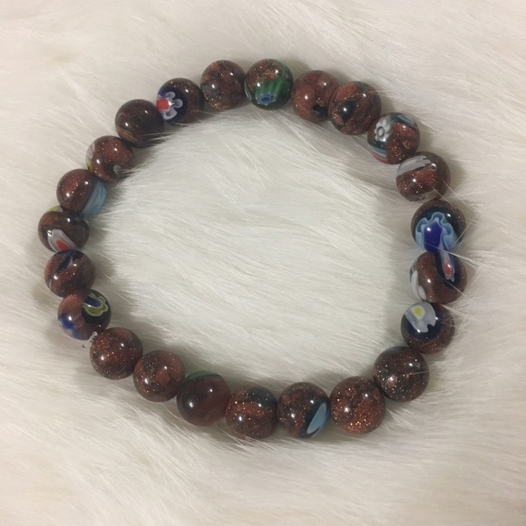 Jewelry - 🌺Handmade goldstone with pop of color bracelet Jewelry - 🌺Handmade goldstone with pop of color bracelet