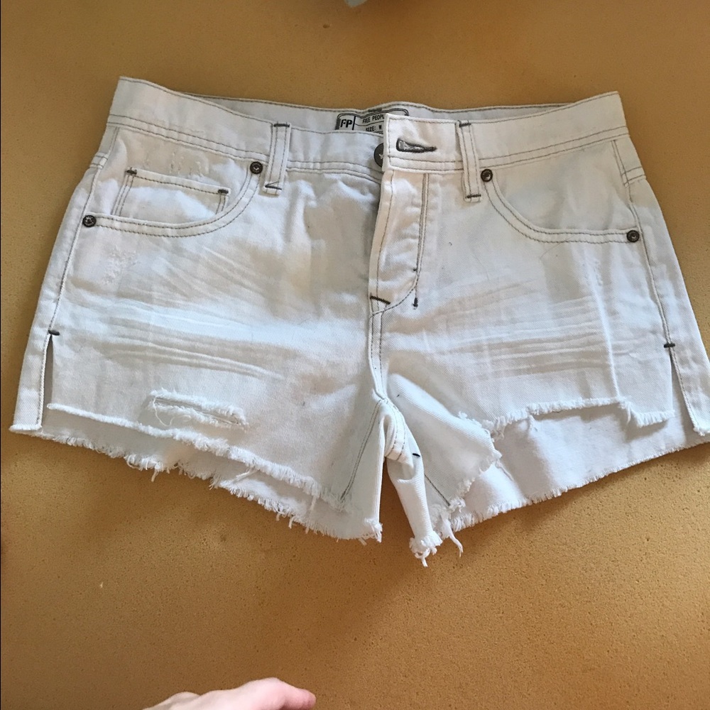 Free people white jean shorts