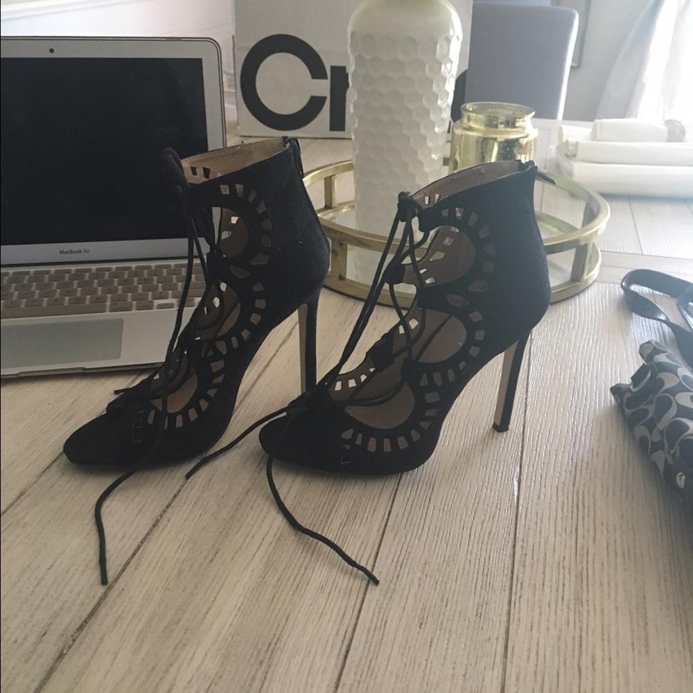 Black tie up stiletto